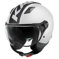Casco Demi-Jet Kappa KV57 Striker Bianco/Nero – vista laterale