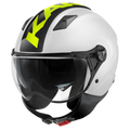 Casco Demi-Jet Kappa KV57 Striker Bianco/Nero/Giallo – vista laterale