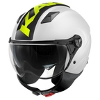 Casco Demi-Jet Kappa KV57 Striker Bianco/Nero/Giallo – ECE 22.06 doppia visiera - Moon Bike - Vista 1