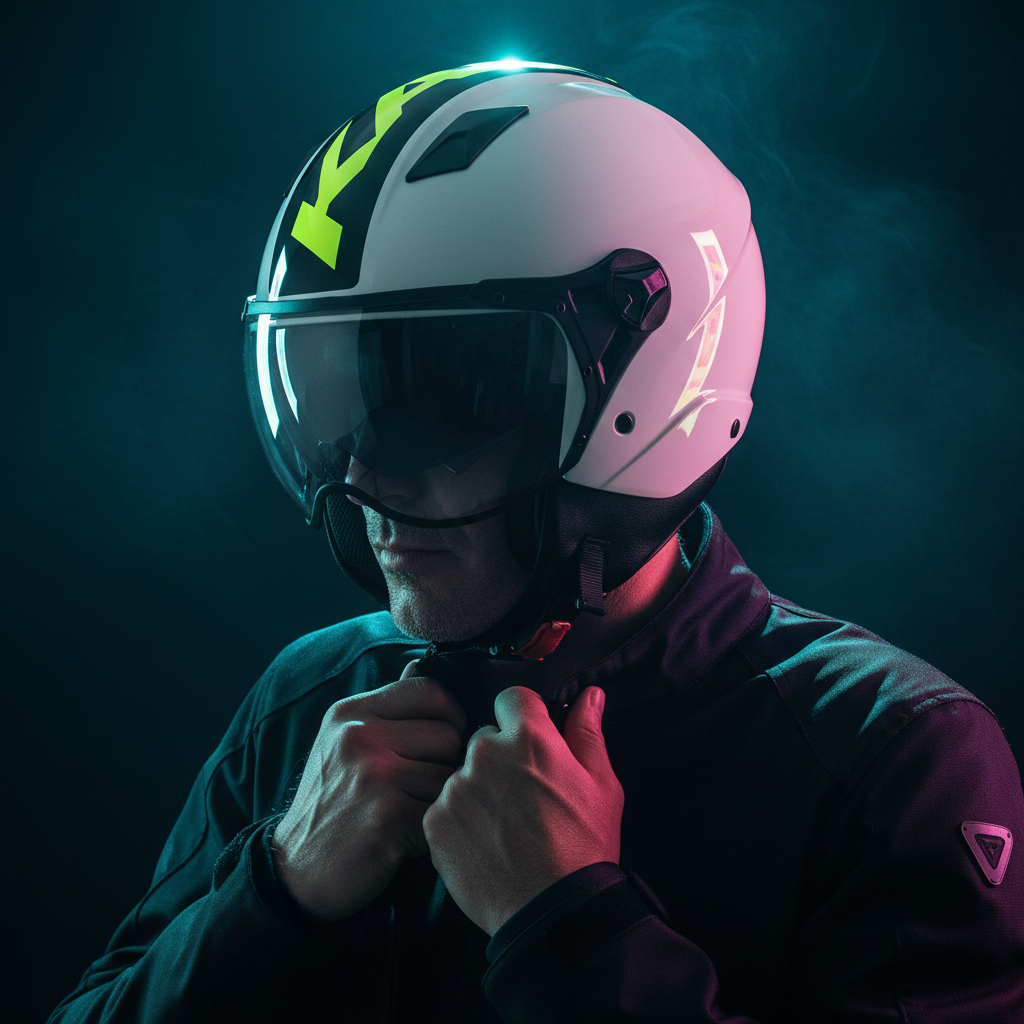 Casco Demi-Jet Kappa KV57 Striker Bianco/Nero/Giallo – ECE 22.06 doppia visiera - Moon Bike - Vista 4