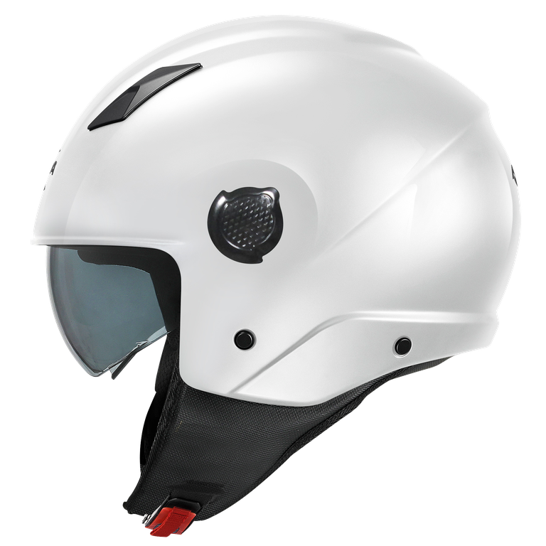 Casco Demi-Jet Kappa KV58 Bianco Lucido – vista laterale