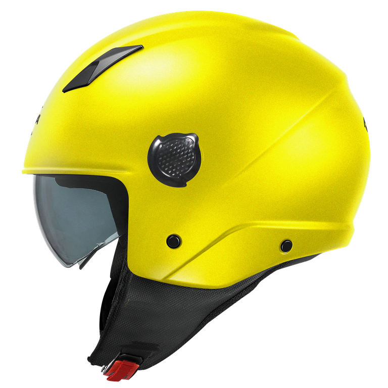 Casco Demi-Jet Kappa KV58 Giallo Metallizzato Opaco – vista laterale