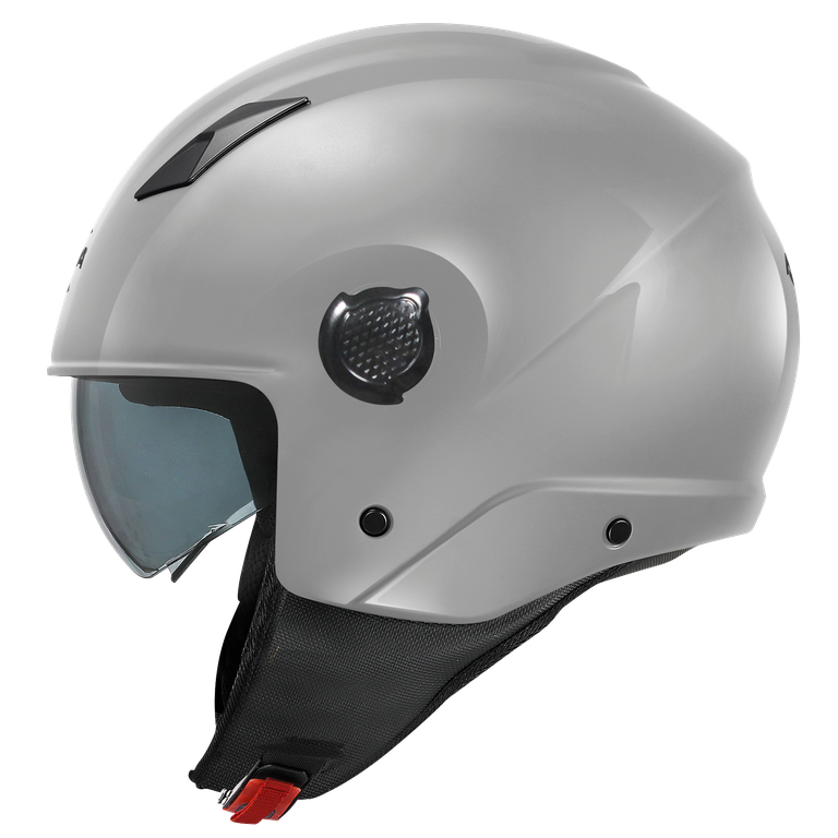 Casco Demi-Jet Kappa KV58 Grigio Lucido – vista laterale