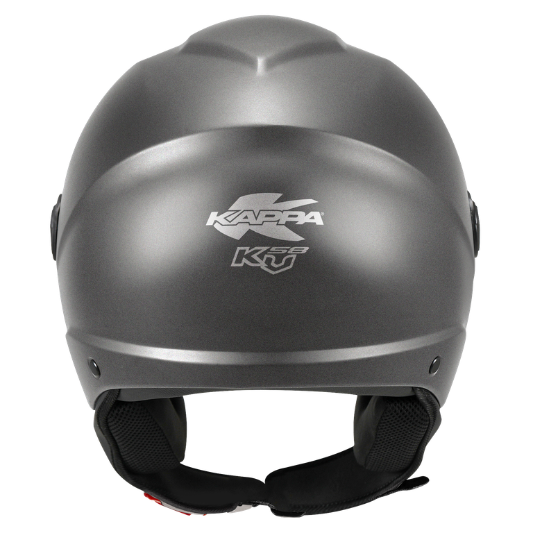 Kappa Moto Casco Demi-Jet Kappa KV58 Basic Titanio Opaco con Visierino Fumè Fumé Caschi aperti - Moon Bike - Vista 4
