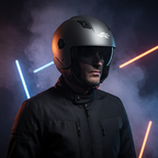Casco Demi-Jet Kappa KV58 Basic Titanio Opaco con Visierino Fumè - Moon Bike - Vista 8