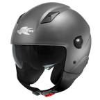 Kappa Moto Casco Demi-Jet Kappa KV58 Basic Titanio Opaco con Visierino Fumè Fumé Caschi aperti - Moon Bike - Vista 1
