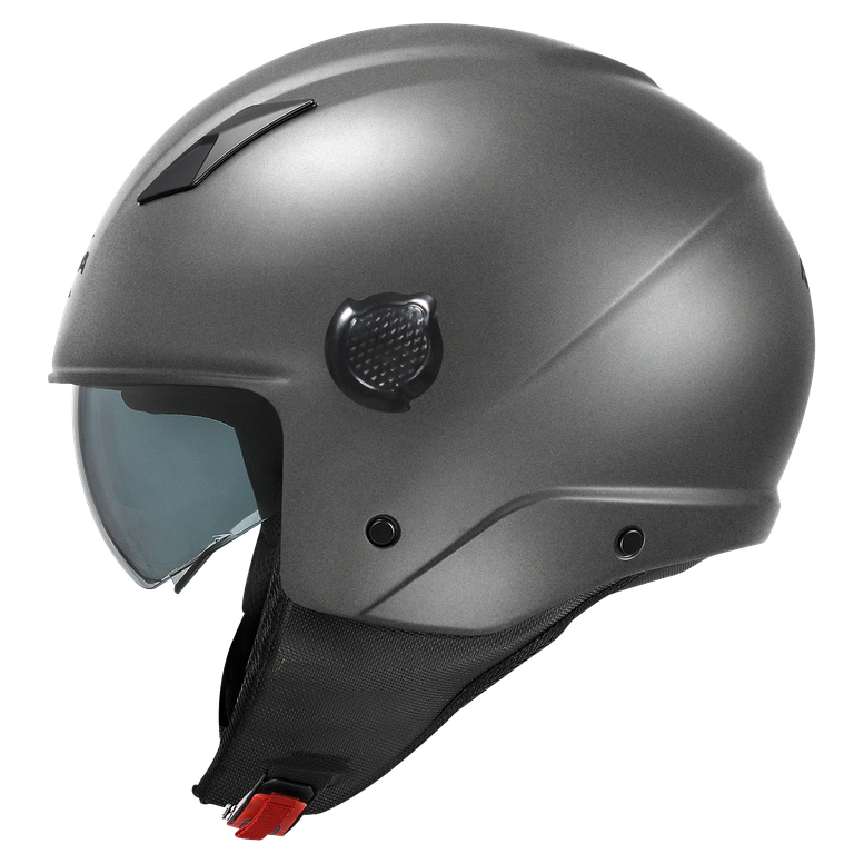 Kappa Moto Casco Demi-Jet Kappa KV58 Basic Titanio Opaco con Visierino Fumè Fumé Caschi aperti - Moon Bike - Vista 2