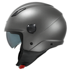 Kappa Moto Casco Demi-Jet Kappa KV58 Basic Titanio Opaco con Visierino Fumè Fumé Caschi aperti - Moon Bike - Vista 2