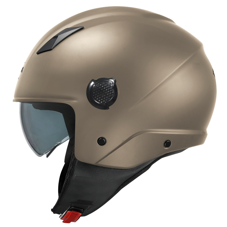 Casco Demi-Jet Kappa KV58 Basic Nichel Opaco con Visierino Fumè - Moon Bike - Vista 1