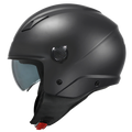 Kappa Moto Casco Demi-Jet Kappa KV58 Basic Nero Opaco con Visierino Fumè Nero Caschi aperti - Moon Bike - Vista 1