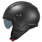 Casco Demi-Jet Kappa KV58 Basic Nero Opaco con Visierino Fumè - Moon Bike - Vista 1
