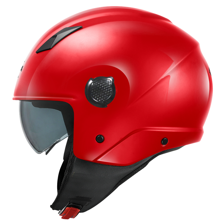 Casco Demi-Jet Kappa KV58 Rosso Lucido – vista laterale