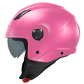 Kappa Moto Casco Demi-Jet Kappa KV58 Basic Rosa Lucido con Visierino Fumè Rosa Caschi aperti - Moon Bike - Vista 1