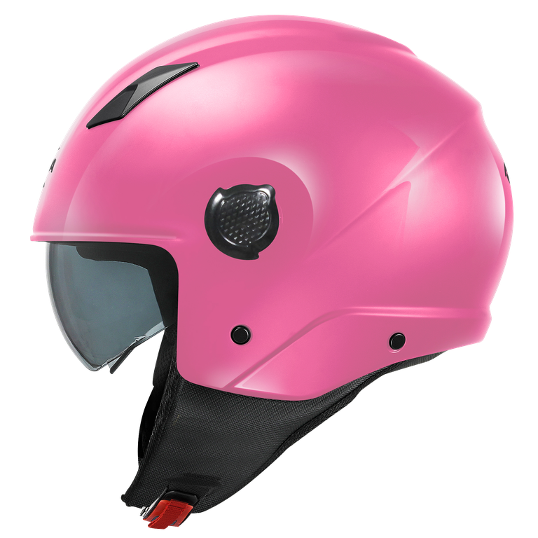 Kappa Moto Casco Demi-Jet Kappa KV58 Basic Rosa Lucido con Visierino Fumè Rosa Caschi aperti - Moon Bike - Vista 1