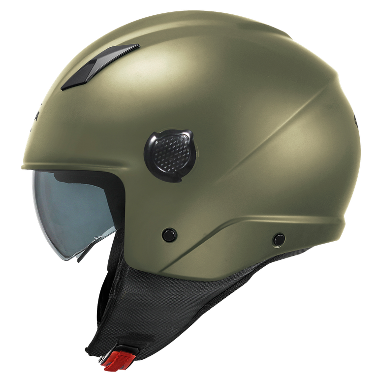 Casco Demi-Jet Kappa KV58 Verde Militare Opaco – vista laterale