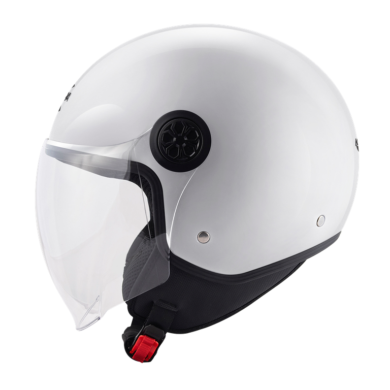 Casco Demi-Jet Kappa KV59 Bianco Lucido – vista laterale