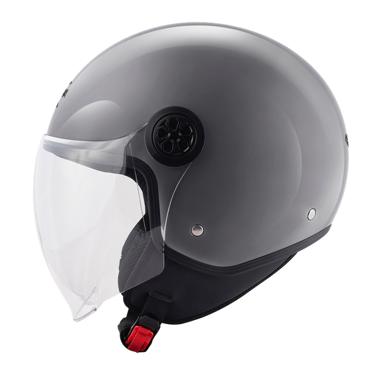 Casco Demi-Jet Kappa KV59 Grigio Lucido – vista laterale