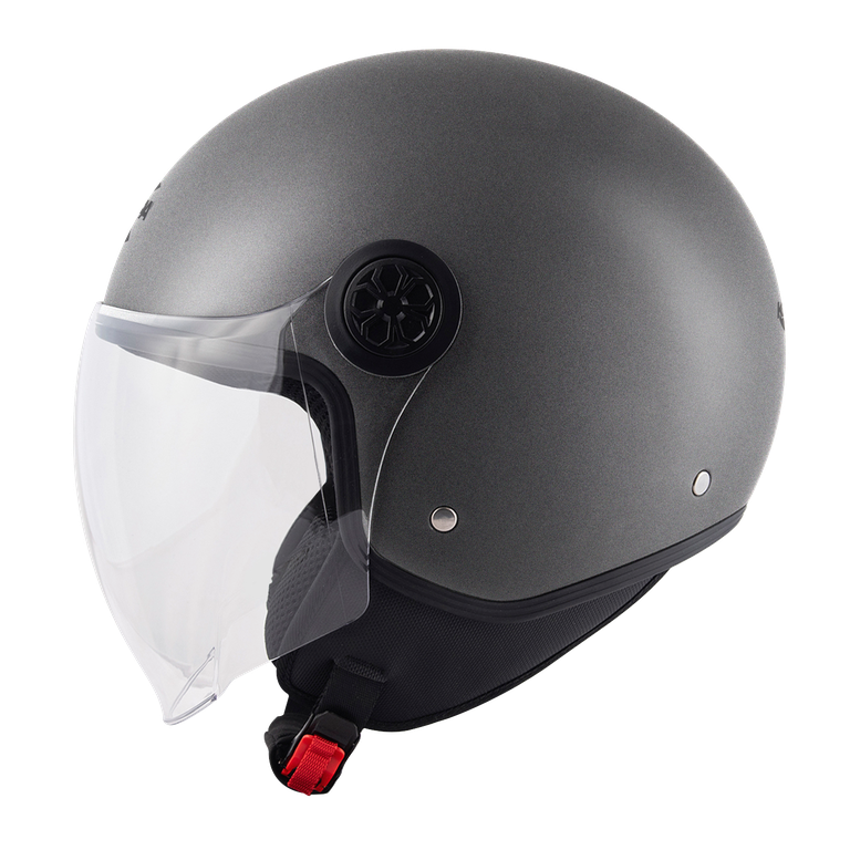 Casco Demi-Jet Kappa KV59 Titanio Opaco – vista laterale