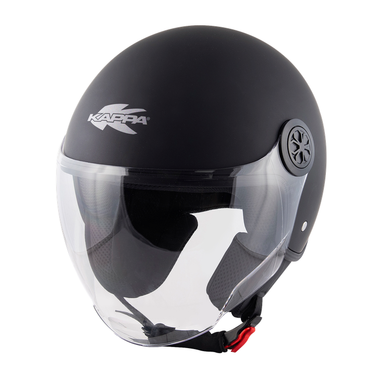 Casco Demi-Jet Kappa KV59 Nero Opaco – vista laterale
