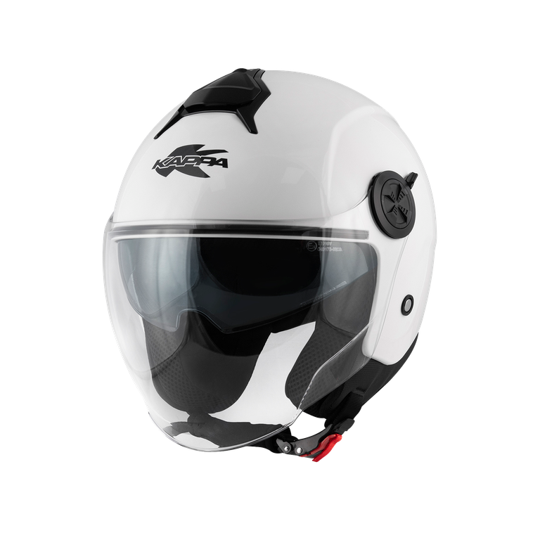 Kappa KV60 Basic Casco Demi-Jet Bianco Lucido – ECE 22.06 Doppia Visiera