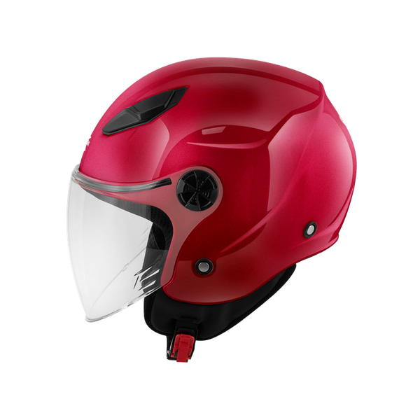 Kappa KV61 Basic casco demi-jet bordeaux lucido – vista laterale sinistra