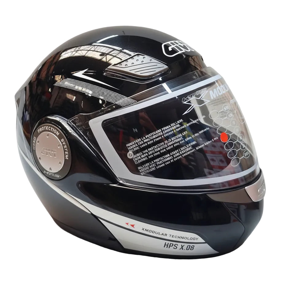 Givi X.08 X-Modular Nero Lucido - casco modulare vista laterale
