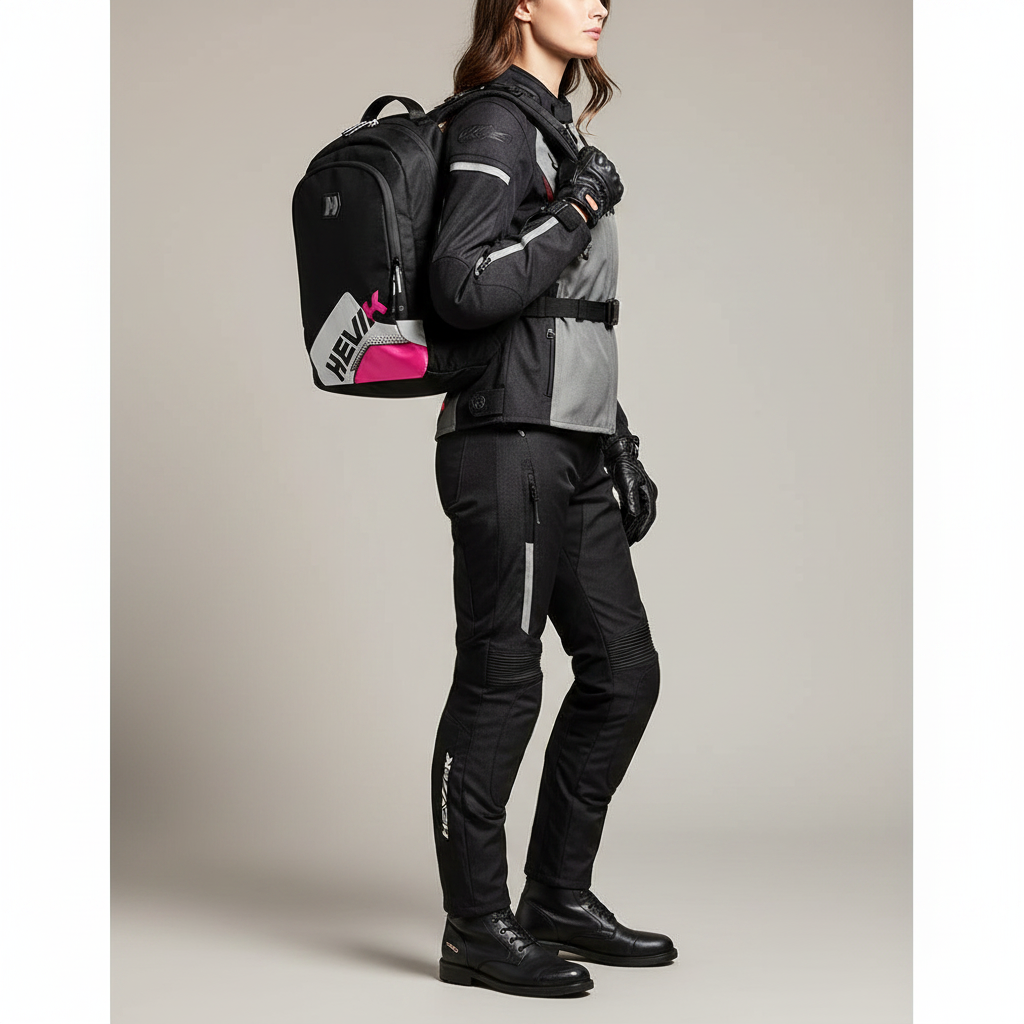 Hevik Nautilus HZ100P Zaino Moto 15L Nero/Rosa – Tecnico Universale Donna Borse Moto - Moon Bike - Vista 6