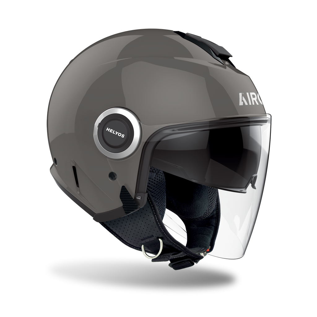 Airoh Helyos Casco Jet Grigio Scuro Lucido – Visierino Parasole ECE 22.06
