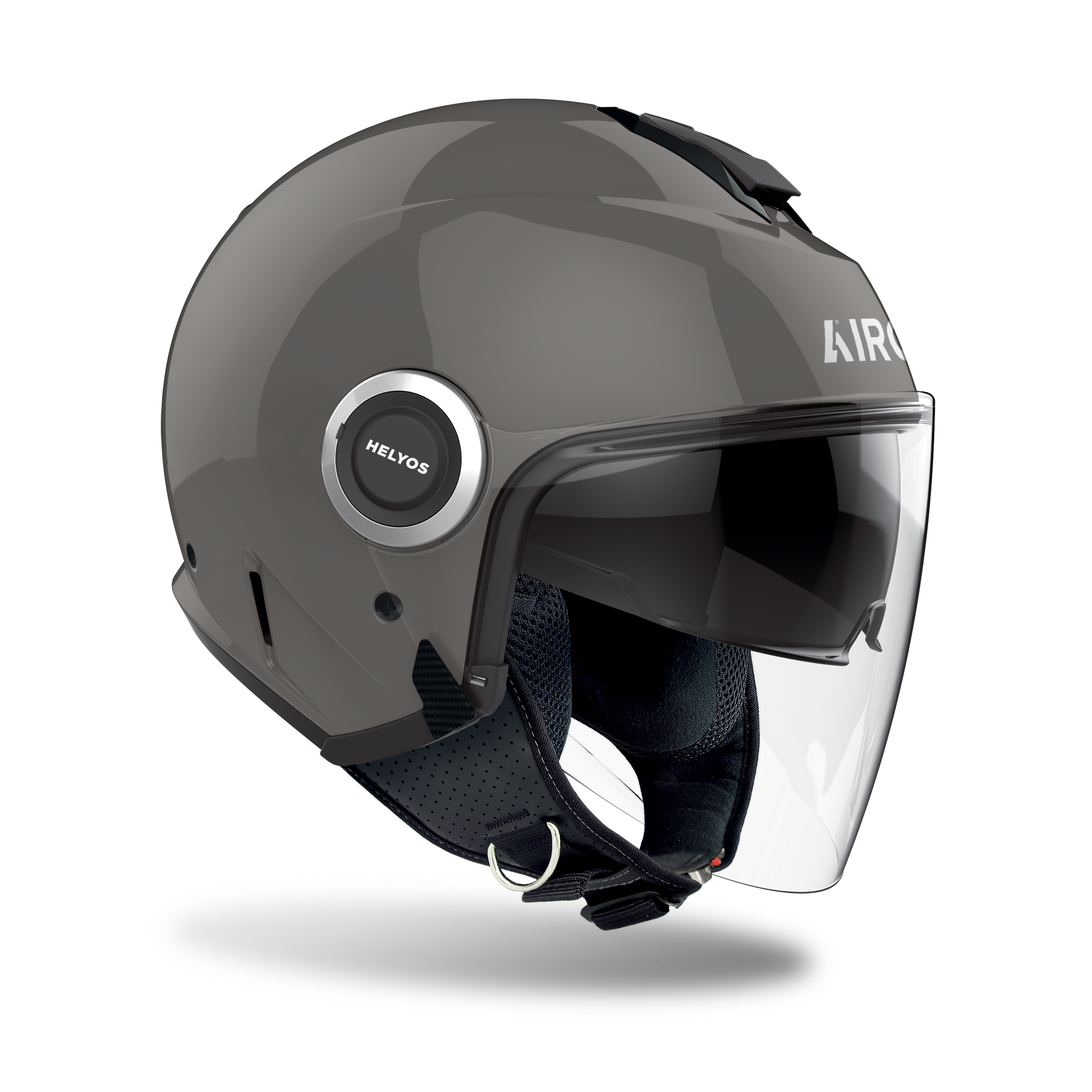 Airoh Helyos Casco Jet Grigio Scuro Lucido – Visierino Parasole ECE 22.06