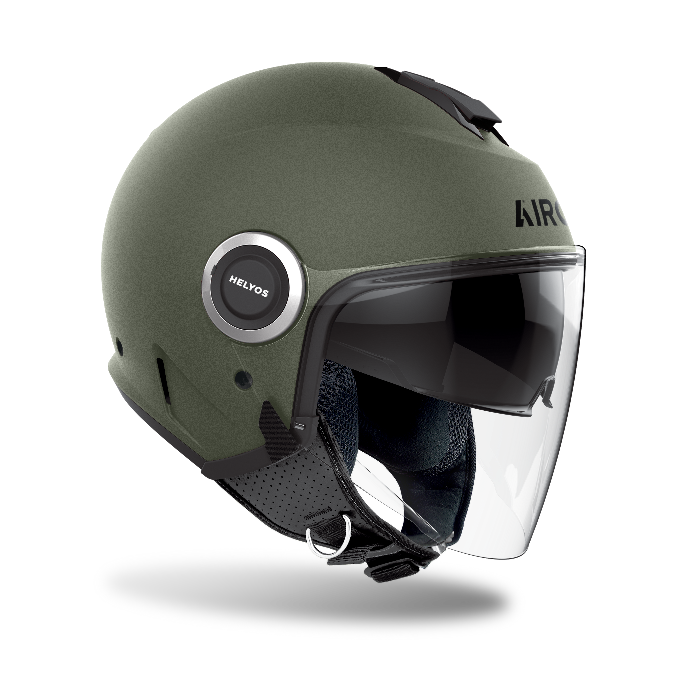 Airoh Helyos Casco Jet Verde Militare Opaco – ECE 22.06 HE670 - Moon Bike - Vista 2