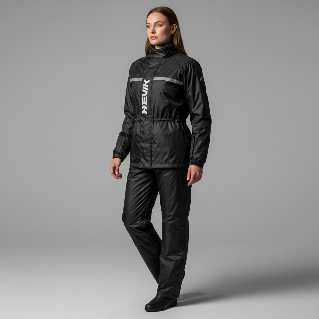 Hevik Dry Light Completo Antipioggia Moto 2 Pezzi – Giacca e Pantalone Impermeabile 3000mm Nero - Moon Bike - Vista 5