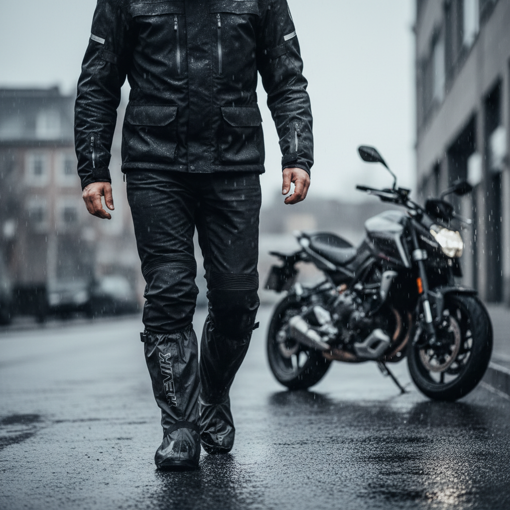 Hevik HAC214R Copristivali Moto Impermeabili Antipioggia – Suola Antiscivolo e Salvascarpe Nero - Moon Bike - Vista 8