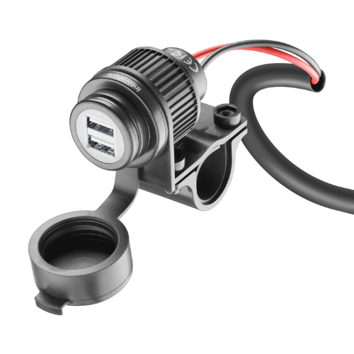 Cellularline Interphone Doppia Presa USB da Manubrio Moto 5V 2A – Kit Alimentazione Universale - Moon Bike - Vista 1