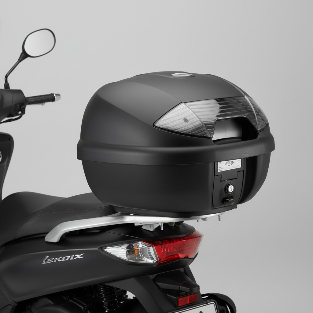 Kappa K30NT Bauletto Monolock 30 Litri Tech – Nero Goffrato Catadiottri Fumé Universale Bauletti e Top - Moon Bike - Vista 2