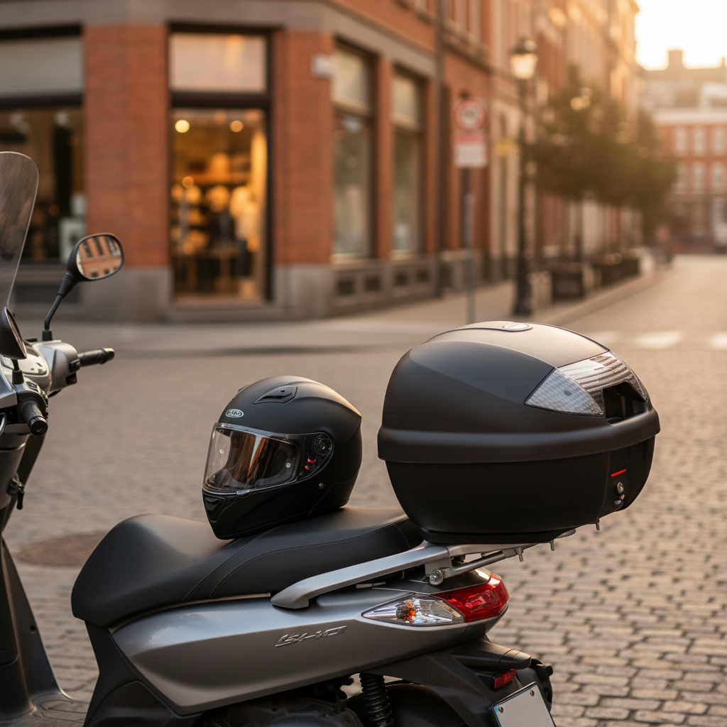 Kappa K30NT Bauletto Monolock 30 Litri Tech – Nero Goffrato Catadiottri Fumé Universale Bauletti e Top - Moon Bike - Vista 4