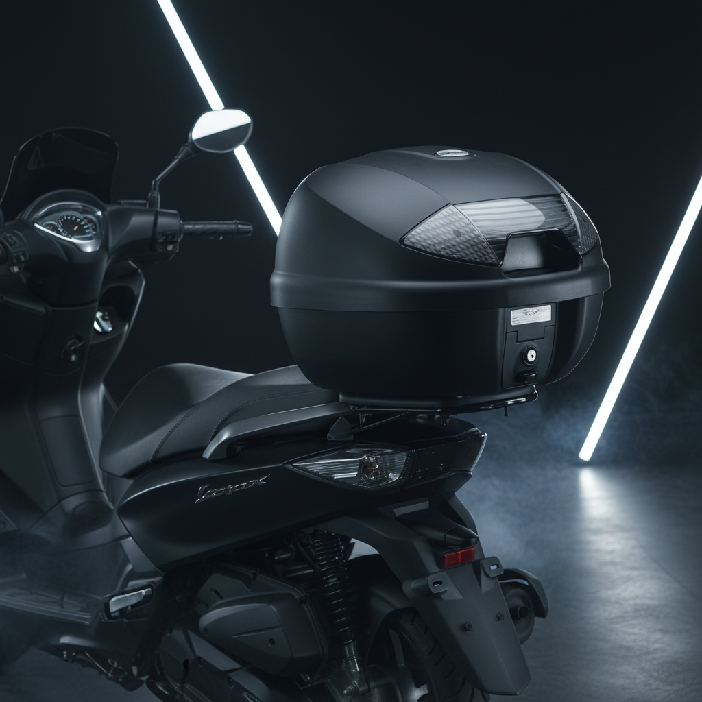 Kappa K30NT Bauletto Monolock 30 Litri Tech – Nero Goffrato Catadiottri Fumé Universale Bauletti e Top - Moon Bike - Vista 3