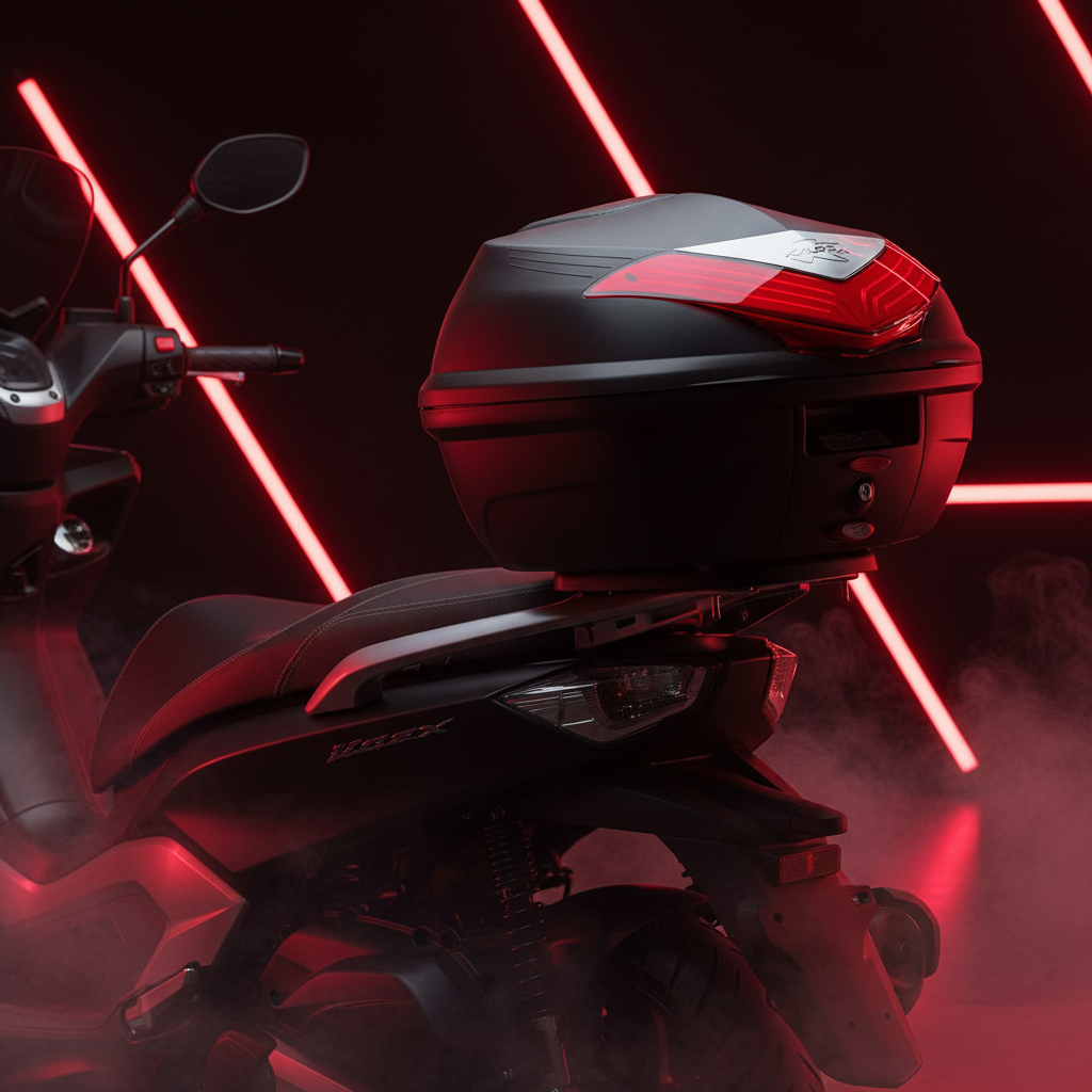 Kappa K355N Bauletto Monolock 35 Litri Nero – Casco Integrale Moto Scooter Universale Bauletti e Top - Moon Bike - Vista 5