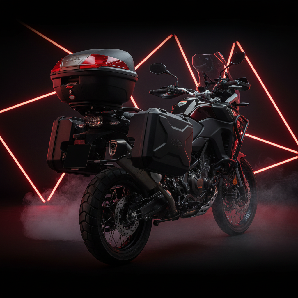 Kappa K400N Bauletto Monolock 40 Litri Nero Carbon Look – Catadiottri Rossi Con Piastra Bauletti e Top - Moon Bike - Vista 4