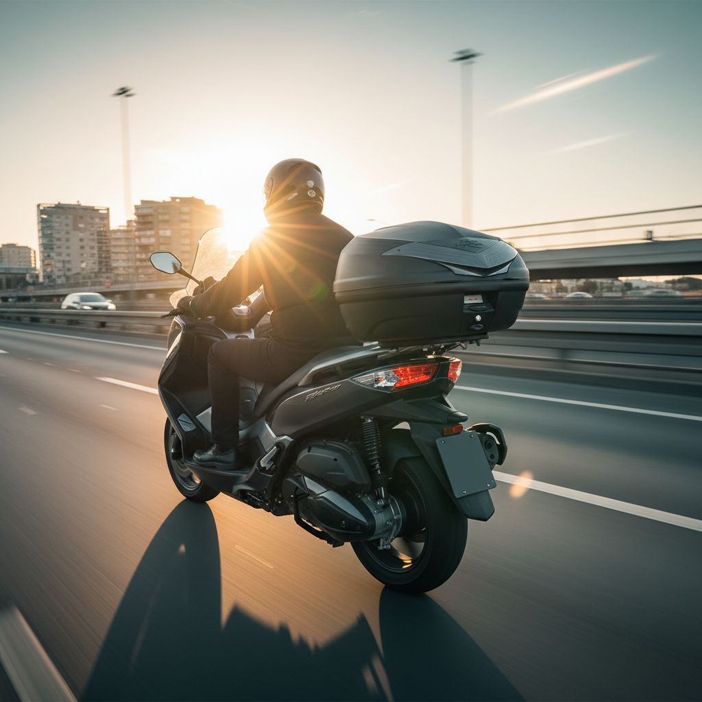 Kappa K466NT2 Bauletto Monolock 46 Litri Urban Tech – Nero Carbon Look Catadiottro Fumé Bauletti e Top - Moon Bike - Vista 6