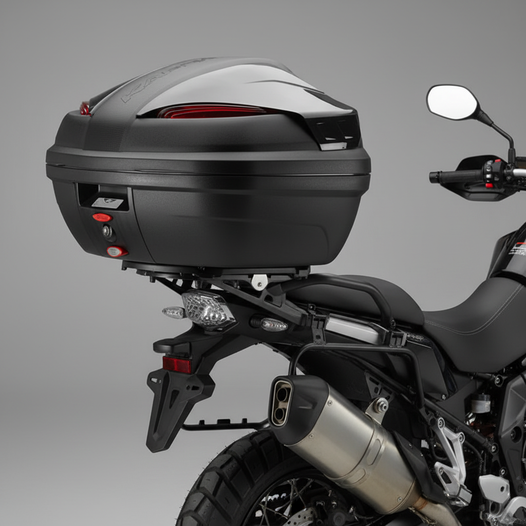 Bauletto Kappa K47NN Manta 47L Monolock Nero Goffrato con Catadiottri Rossi – Piastra Universale - Moon Bike - Vista 2