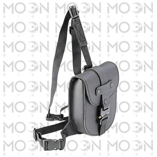 Kappa Moto Borsello da gamba Kappa Moto KMLW03 Custom stile Café Racer in pelle di bufalo 1 L Nero Stoccaggio e carico per veicoli - Moon Bike - Vista 1