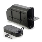 Cassetta Kappa KS250 Tool Box aperta con coperchio staccato e chiave Security Lock, vista del vano interno