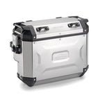 Valigia laterale destra Kappa KVGS33AR K'Voyager 33L in alluminio naturale scantonata, sistema Monokey Cam-Side