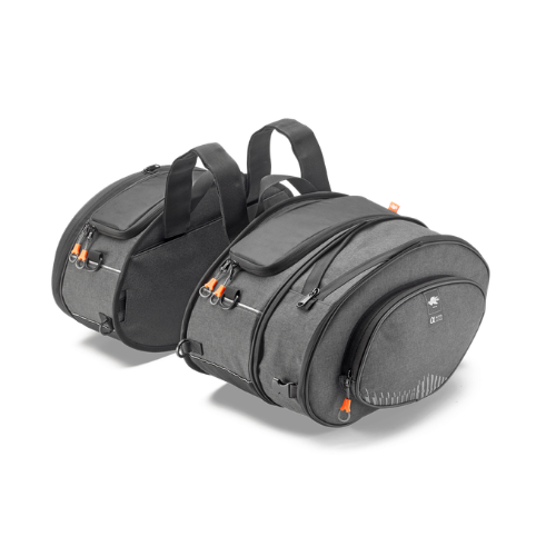 Kappa AH207 Alpha Range Borse Laterali Moto Espandibili 17-30L – Coppia Universali Nero Valigie - Moon Bike - Vista 3
