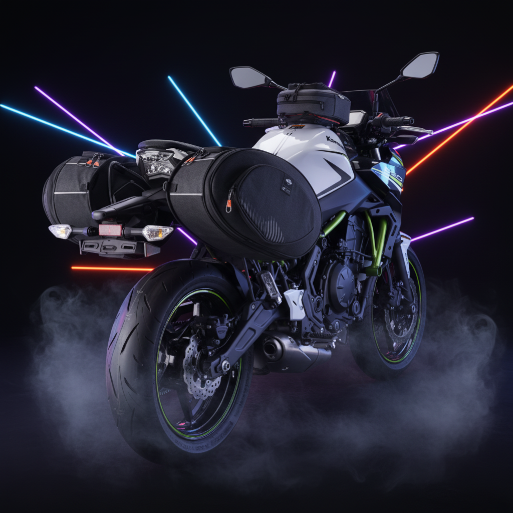 Kappa AH207 Alpha Range Borse Laterali Moto Espandibili 17-30L – Coppia Universali Nero Valigie - Moon Bike - Vista 6