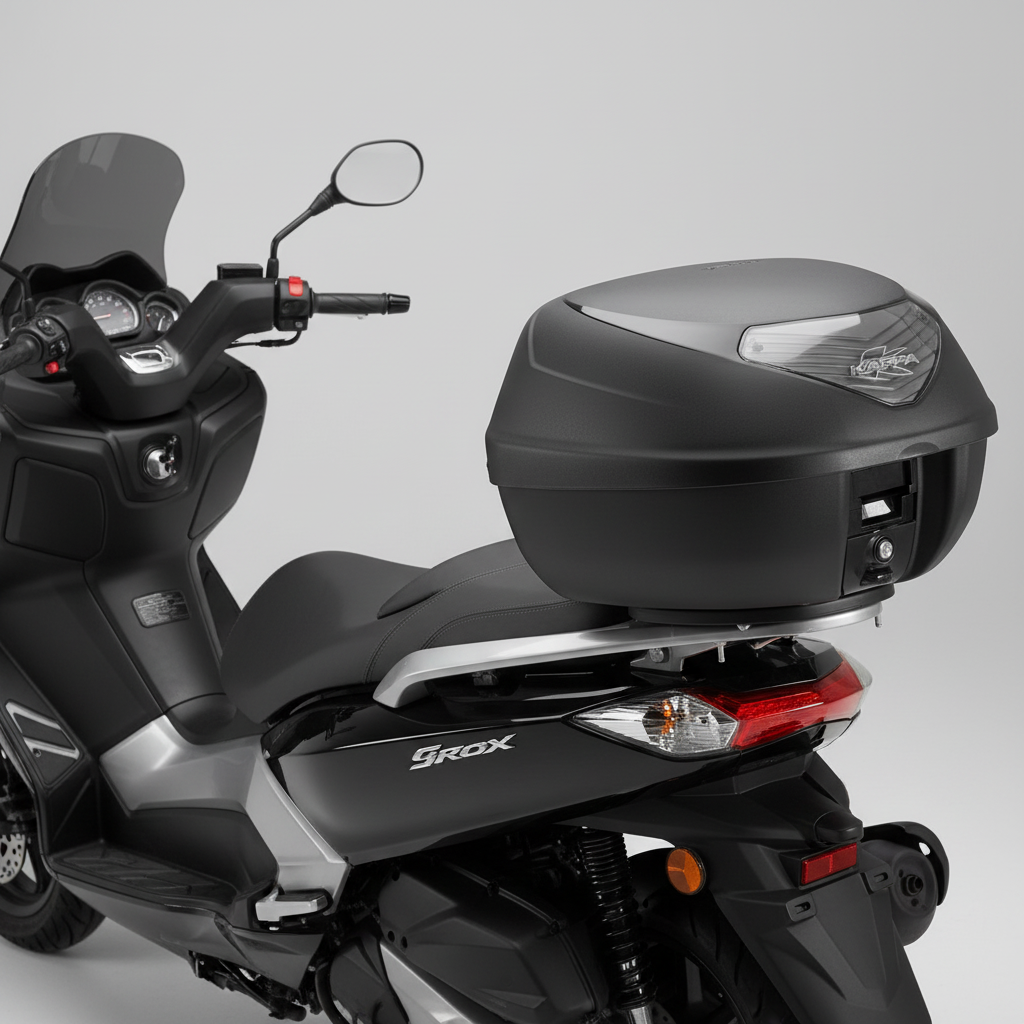 Kappa K29NT Bauletto Monolock 29L Nero Tech – Catadiottri Fumé con Piastra Universale Moto e Scooter - Moon Bike - Vista 2