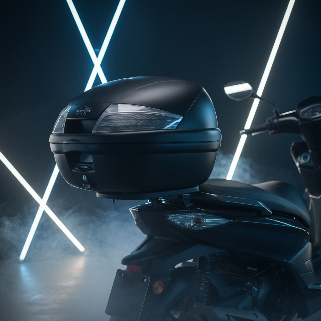 Kappa K35NT2 Bauletto Moto 35 Litri Monolock – Nero Goffrato Catadiottri Trasparenti con Piastra K628 - Moon Bike - Vista 5