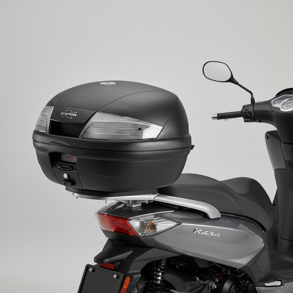 Kappa K35NT2 Bauletto Moto 35 Litri Monolock – Nero Goffrato Catadiottri Trasparenti con Piastra K628 - Moon Bike - Vista 3