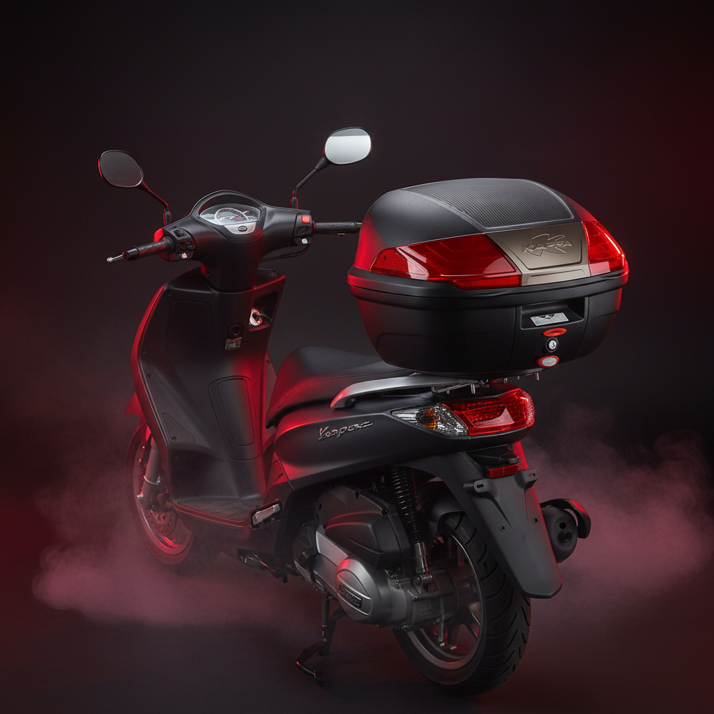 Kappa K400N Bauletto Monolock 40 Litri Nero Carbon Look – Catadiottri Rossi Con Piastra Bauletti e Top - Moon Bike - Vista 5