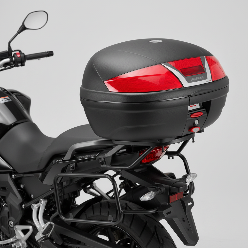 Kappa K46N Bauletto Monolock 46 Litri – Nero Goffrato Catadiottri Rossi Universale Moto e Scooter - Moon Bike - Vista 3